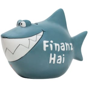 Spardose KCG Finanz-Hai, klein, graublau