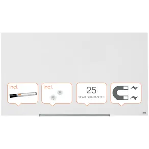 Glastavla NOBO 57" Widescreen vit, 126x71cm