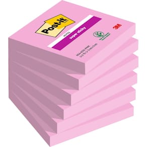 Memoblaadjes Post-it Super Sticky, 76 x 76 mm, 90 vel, pak van 6,