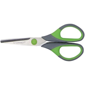Schere Q-CONNECT, 14 cm, grau/grün