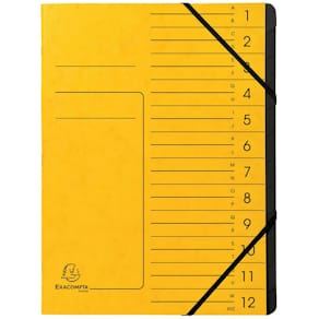Ordnungsmappe Exacompta, 12-teilig, gelb