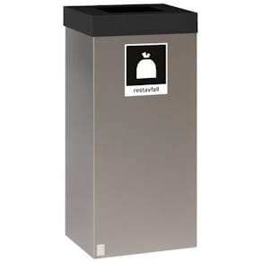 Avfallsbeholder "Restavfall" RØROS Femunden 65L, galvanisert stål