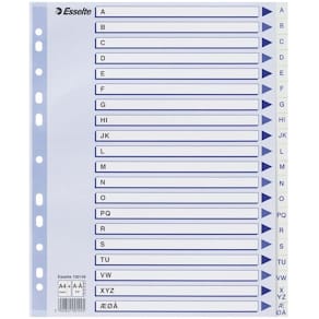 Register Esselte A4 MAXI hvid, 10 sæt