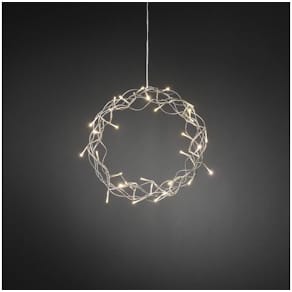 Krans metall 32 varmvit LED 30cm silver
