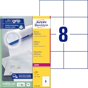 Etikett AVERY Laser 105x74mm 800/fp
