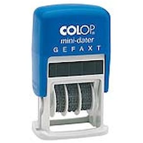 Datumstempel COLOP S160L4 Selbstfärber, GEFAXT, blau/rot