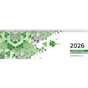 Pultkalender Zettler Typ 146, 1W 1S, 29,6x9,9cm, quer, grün