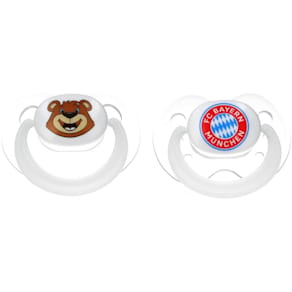 Schnuller FC Bayern Glow in the Dark, 2er-Set, weiß