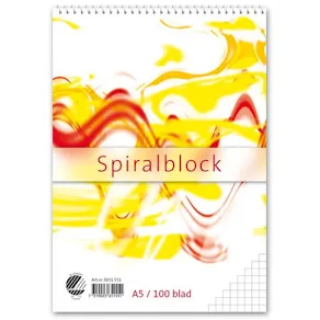 Spiralblock A5, rutat, 60g, 10st