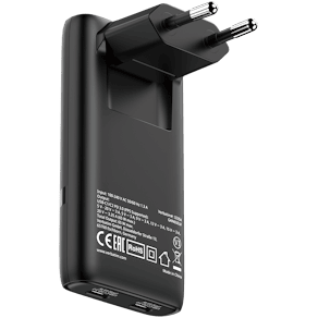 VERBATIM Fold 'n' Go GaN Charger 65W EU 2xUSB-C, Black