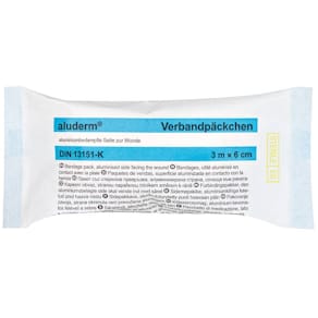 Verbandpäckchen aluderm+silber steril DIN 13151, klein