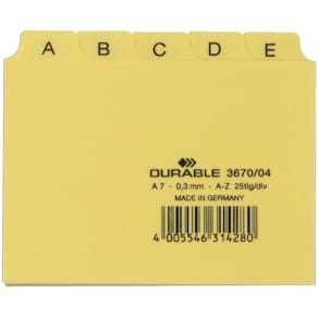 Leitregister Durable, A7, gelb