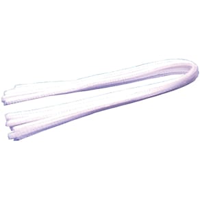Chenilledraad Bouhon, wit, 50 cm x 8 mm, 10 stuks