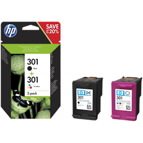 Bläckpatron HP N9J72AE 301 bk/cl 2/fp