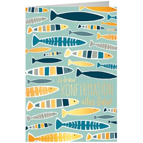 Grußkarte zur Konfirmation, 11,5 x 17 cm, Goldfolie, 5er-Pack