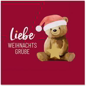 Zelltuchservietten FÜR DICH Weihnachten Bär, 33 x 33 cm, 20 St.