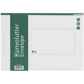 Kuvert kort side åben, hvid, Peel & Seal, DP37, 50 stk