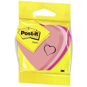 Post-It Hjärta, 3 färger, 225bl