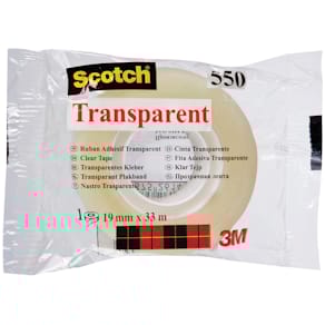 Plakband Scotch 550, transparant, 19 mm x 33 m