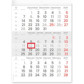 Kalender Compact driemaands, 2026