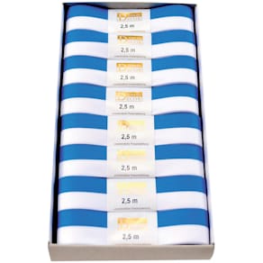Zierband Goldina National, 15 mm x 2,5 m, weiß/blau