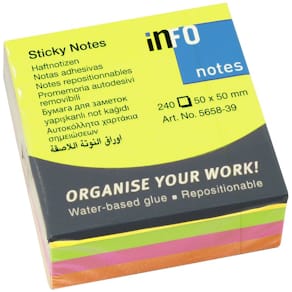 Notes INFO NOTES kub 50x50mm neon