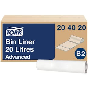 Papperskorgspåse TORK B2 20L vit 100/rl