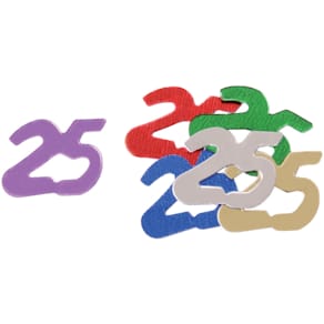 Konfetti Zahl 25, bunt