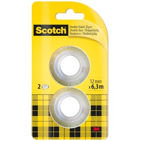 Klebefilm Scotch 665, doppelseitig, transparent, 12 mm x 6,3 m, 2