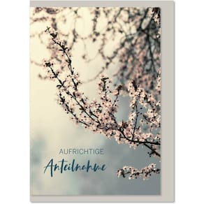 Trauerkarte KOMMA³ mit Umschlag, 11,5 x 16,5 cm