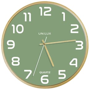 Wanduhr UNILUX Quarz Ø31,5 cm, buche-grün