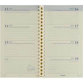 Agenda-inhoud Brepols Interplan, 2026, 1 week/2 pagina's, 6-talig