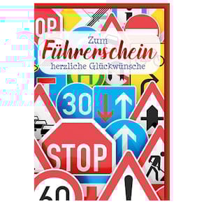 Glückwunschkarte Braun+ Company, zum Führerschein