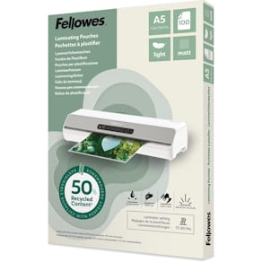 Lamineerhoes Fellowes, 50% gerecycled, mat, A5, pak van 100