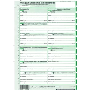 Formular RNK Mahnbescheid, DIN A4, 2-teilig, 10 Stück