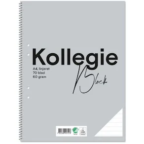 Kollegieblock FW A4 60g 70bl linj h grå