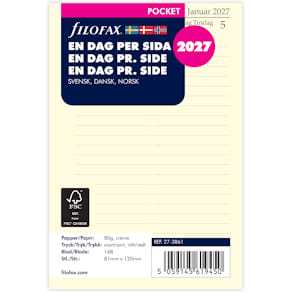 Dagbok Pocket 2027 Dag Per Sida Svensk/Dansk/Norsk