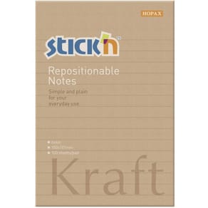 Notesblok BNT Stick'n kraft brun 101 x 150 mm, 6 stk