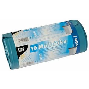 Müllsack STARPAK LDPE, 120 l, 10 Stück, blau, 43 my