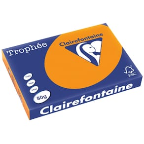 Gekleurd papier Clairefontaine Trophée Intens, A3, 80 g, feloranj