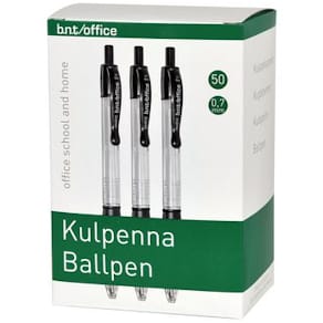 Bläckkulpenna Marvy RB-7 Svart, gummigrepp, 50st