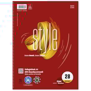 Collegeblock STAUFEN GREEN Style REC, A4, 160 Blatt, Lineatur 28