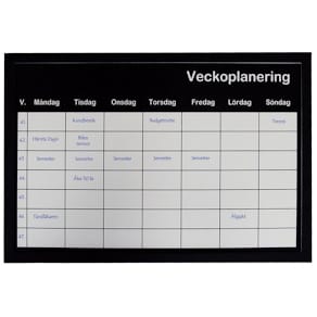 Planeringstavla Vecka Silver, 60x40cm