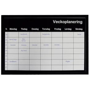 Planeringstavla Vecka Silver, 60x40cm
