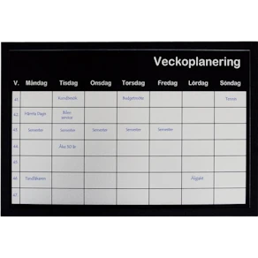 Planeringstavla Vecka Silver, 60x40cm