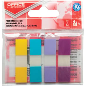 Indextabs, 12 x 43 mm, geassorteerde kleuren