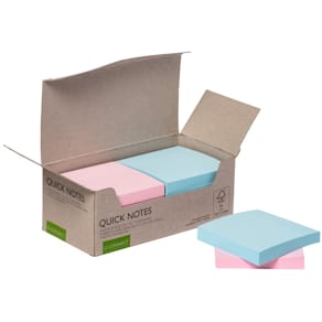 Haftnotizen Q-Connect, 12 St Recycling pastell