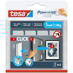 Klettbandstreifen tesa Powerstrips CLICK, S, schwarz