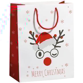 Geschenktragetasche ZÖWIE Christmas Time - Elch, weiß/rot (Kind)