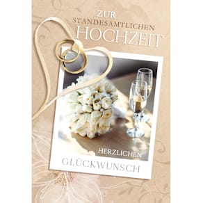 Glückwunschkarte Noname Vermählung Standesamt, bunt, mit Umschlag